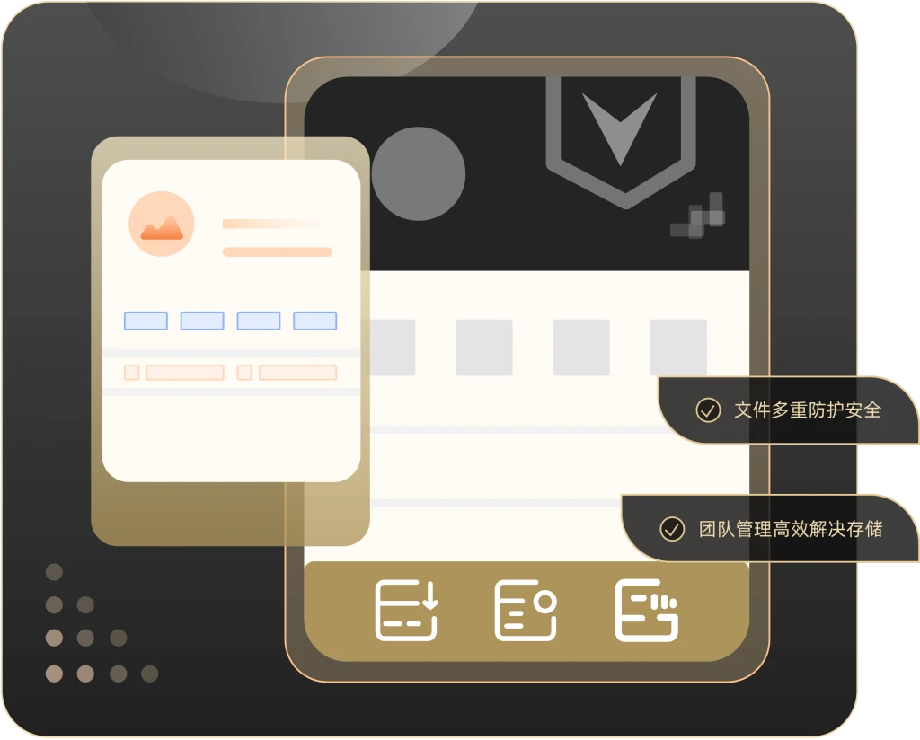 文件多重防护，数据安全，团队管理高效解决存储
